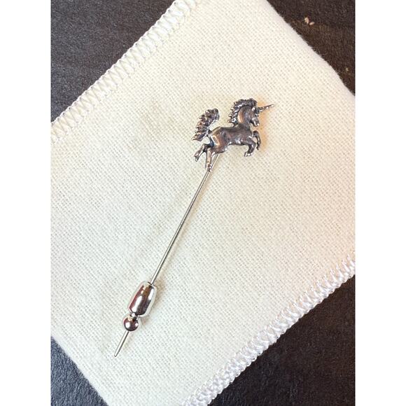 James Avery Sterling Silver Unicorn Lapel Hat Stick Pin Vtg Retired
